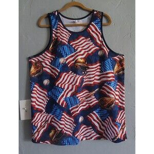 XXL Top Men's Sleeveless, USA Flag,tank Top Excellent Condition,22 Inch Of Armp